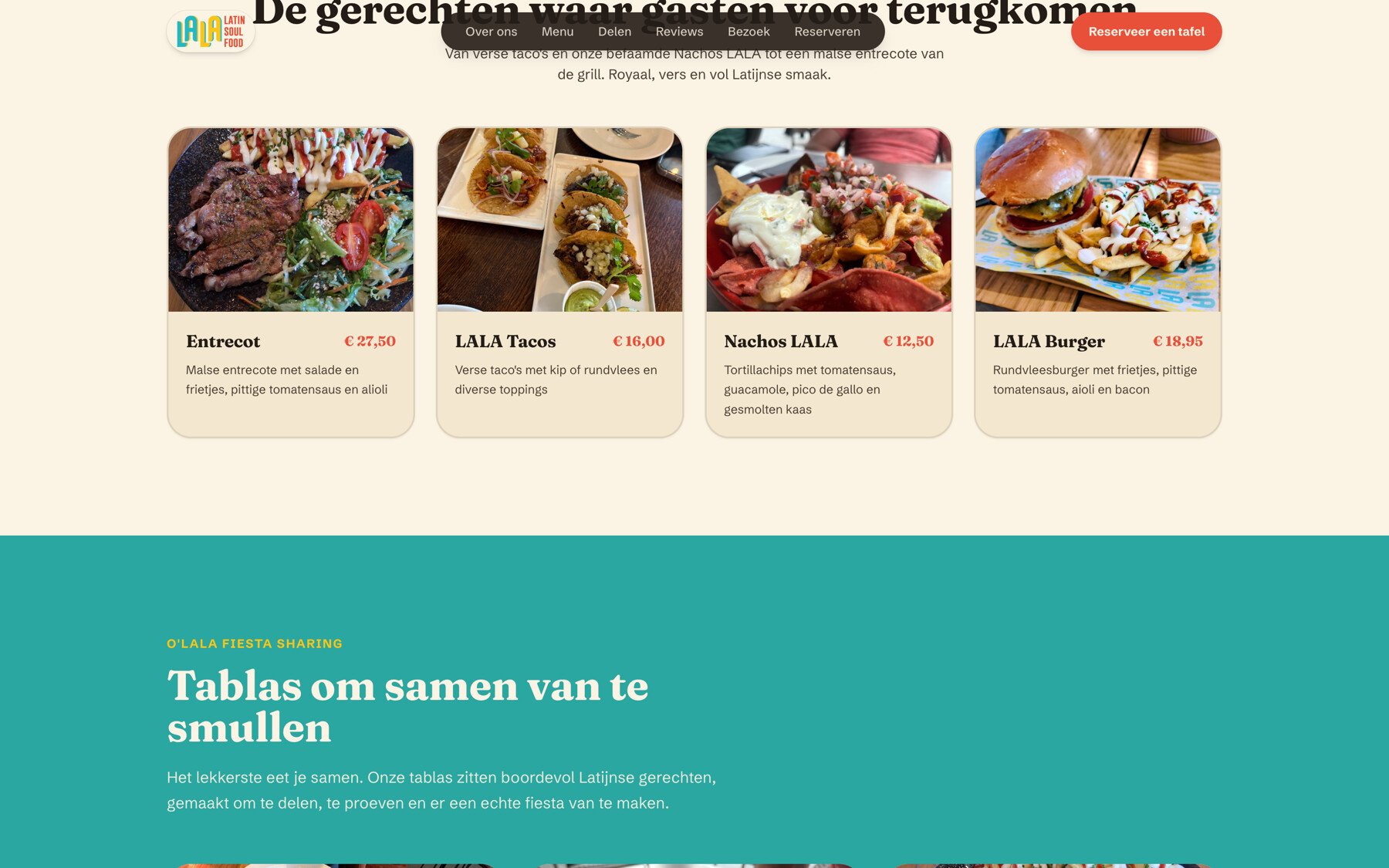 De reviewsectie met het cijfer 4,4 uit 708 reviews en drie citaten van gasten